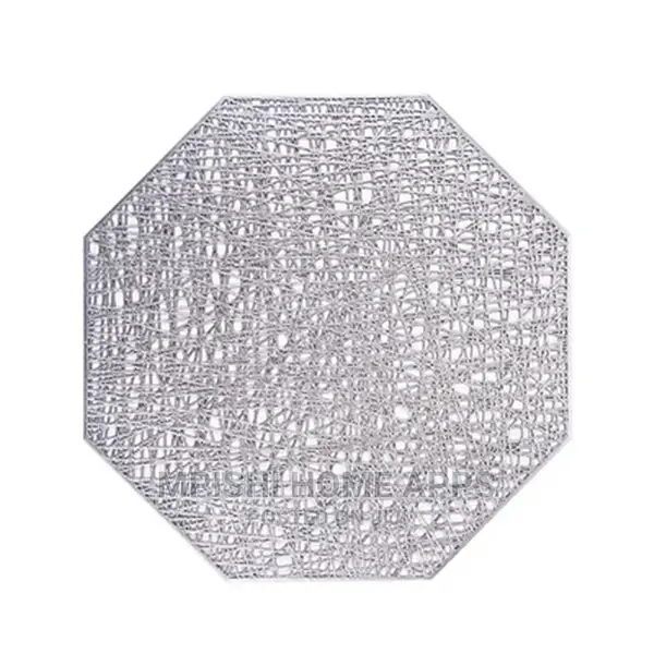 6pcs Octagonal Hollow PVC Placemats