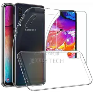 Samsung Galaxy A70 Case Clear Slim Gel Cover Glass Screen