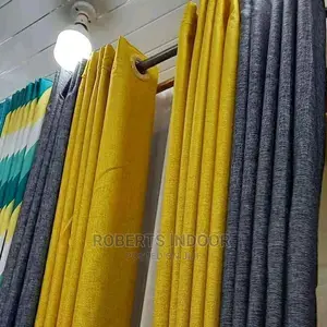 Elegant Grey and Yellow Curtains