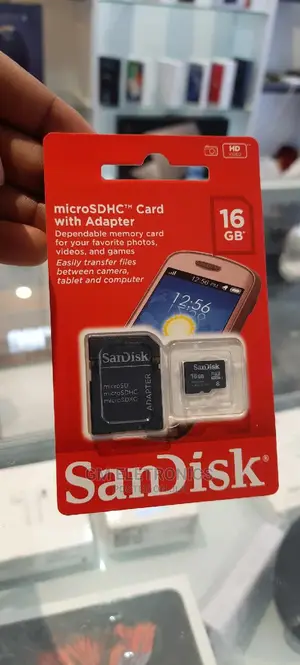 Original 16 Gb Sandisk Memory Card With Adapter.