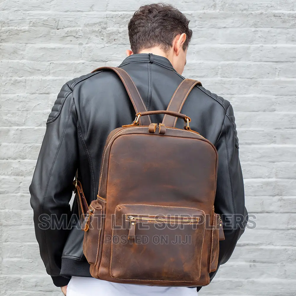Top Grain Leather Laptop Backpack 8873