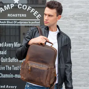Top Grain Leather Laptop Backpack 8873