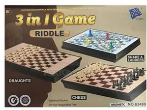 3 in 1 Chess Draft Game Magnetic, Foldable Travel Chess