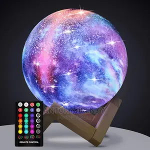 3D Moon Lamp Colorful Change Touch Pat Remote Control 22cm