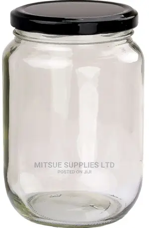 4 Storage Glass Jar 720ml With Black Lids