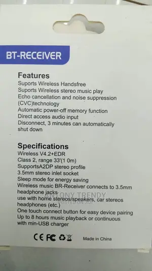Car Bluetooth Audio Receiver, X6 Car 3.5mm Wireless
