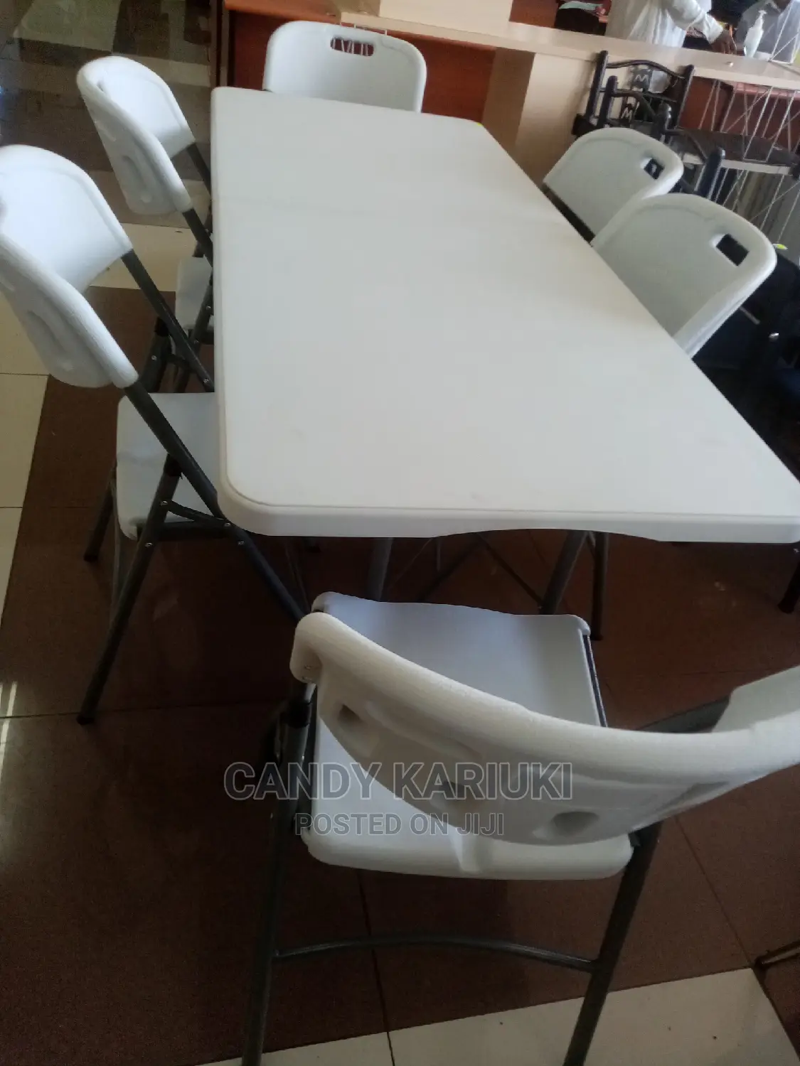 Foldable Table Plus 6 Foldable Chairs