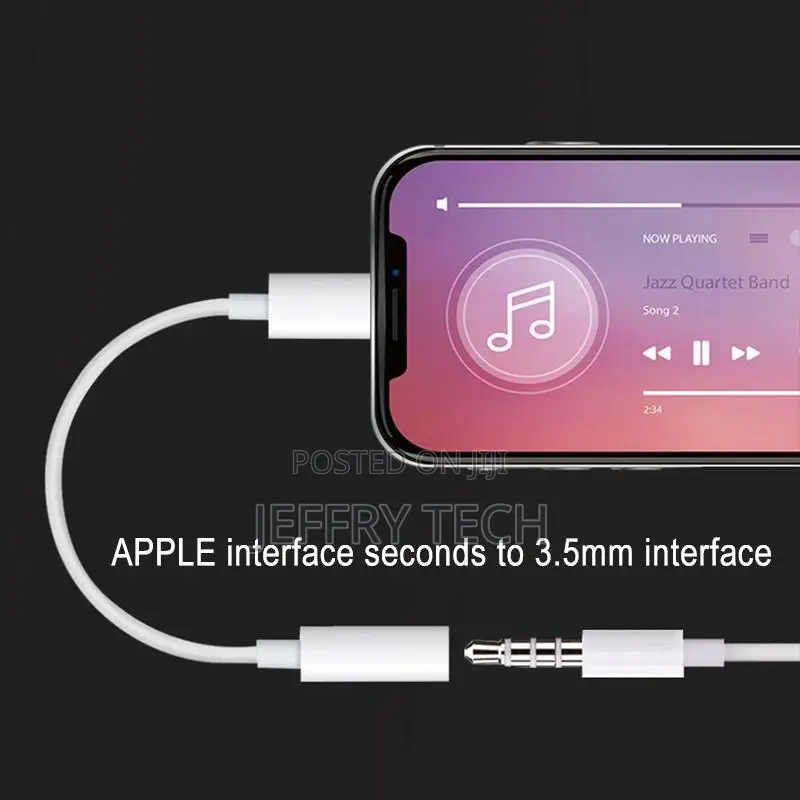 iPhone Lightning to 3.5mm Earphone Headphone Jack Aux Adapte