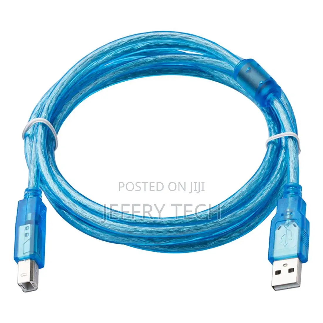 High Speed Transparent Blue 30cm USB 2.0 Printer Cable Type