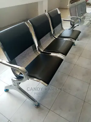 Black Padded Linked Waiting Chair