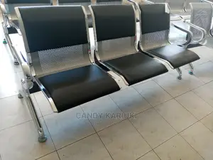 Black Padded Linked Waiting Chair
