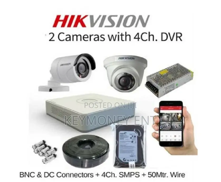 Hikvision 2 Complete CCTV Cameras System Package Sale