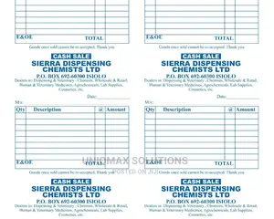 Customized Carbonated Receipt Books