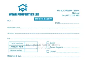 Customized Carbonated Receipt Books