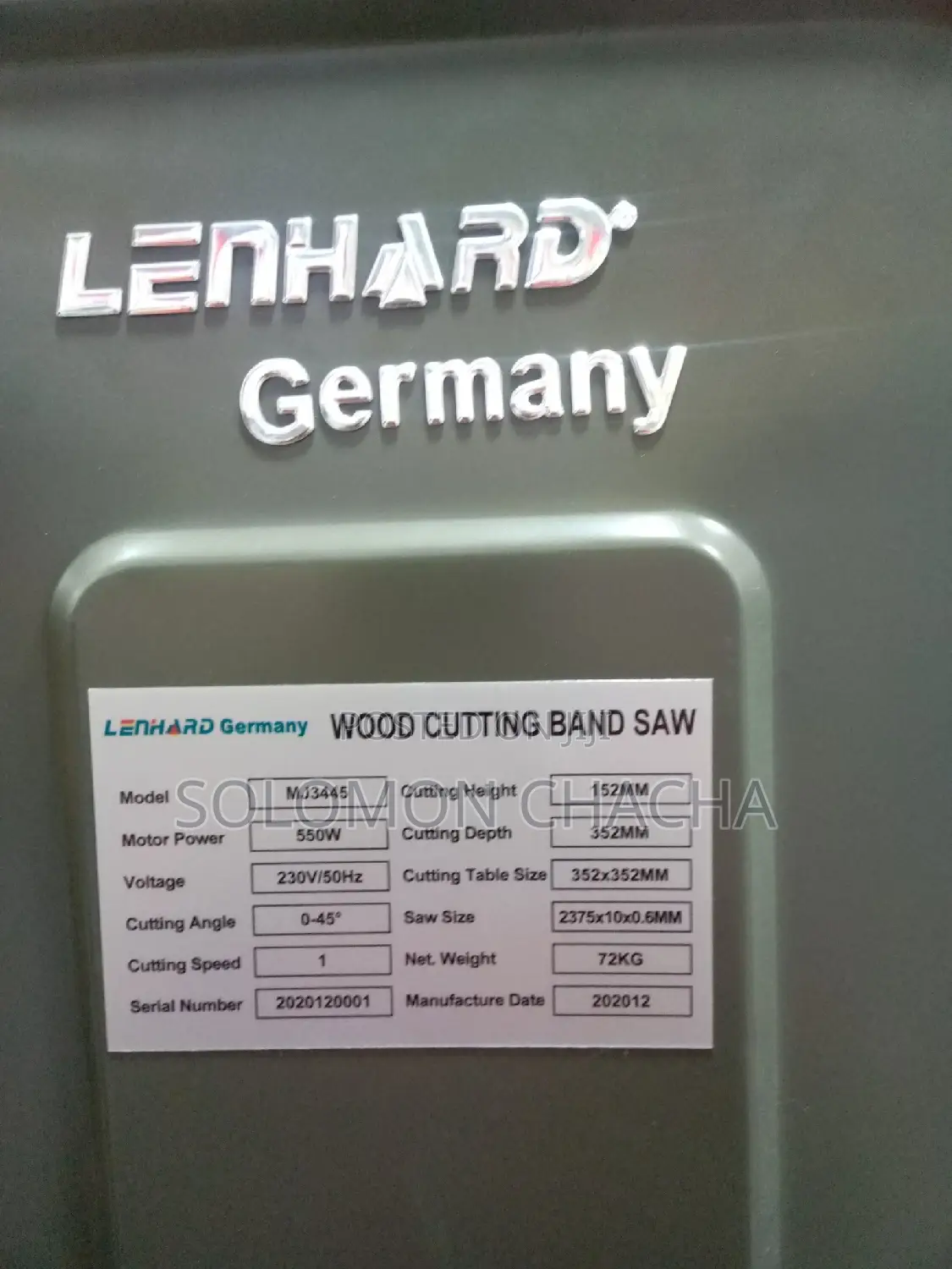 Lenhard Wood Cutting Band Saw