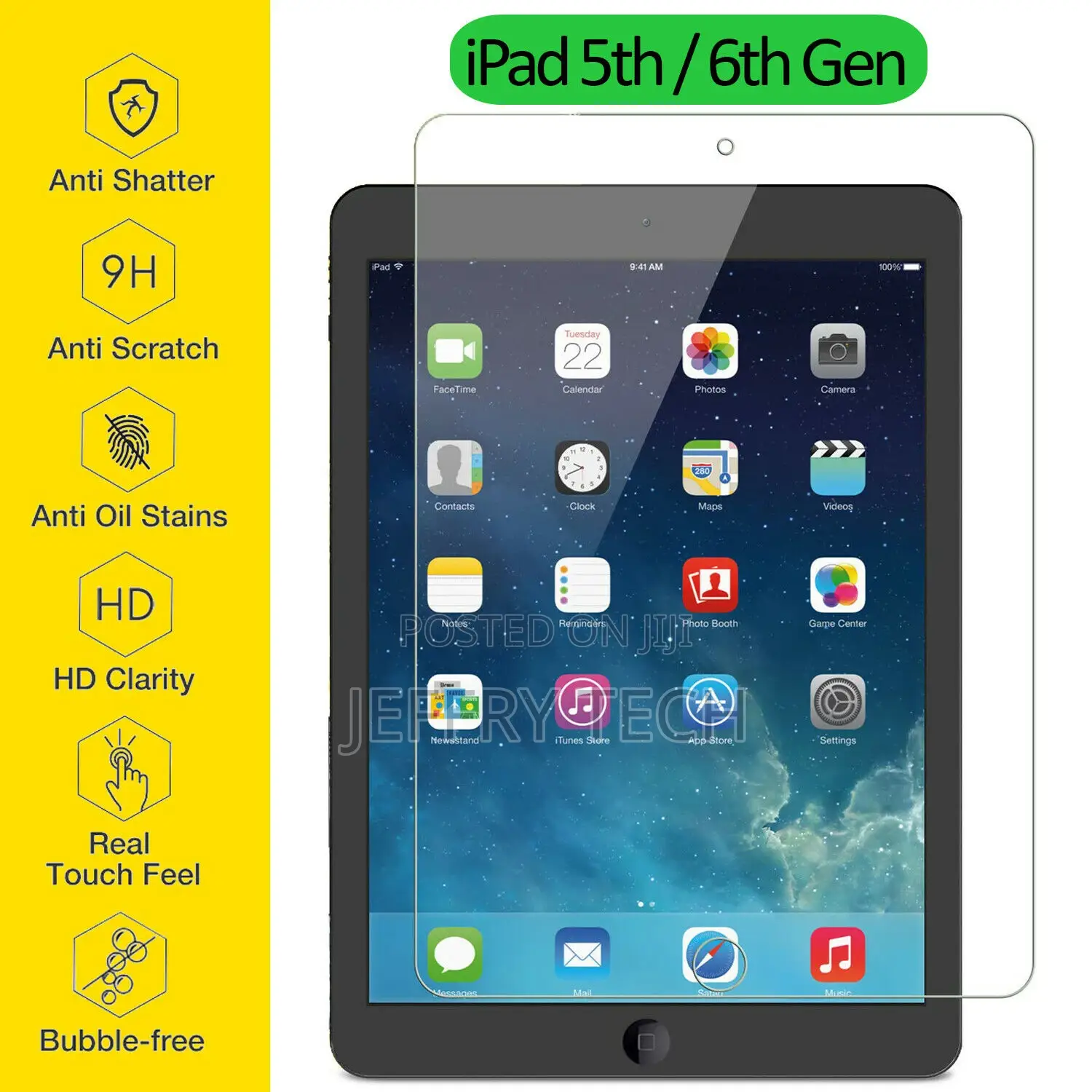 Apple iPad 5th 6th Screen Protector Ultra Thin Clear for Ap