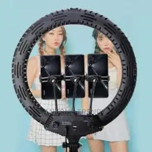 18" Ring Light With Tripod Stand Phone Holder, Dimmable Li