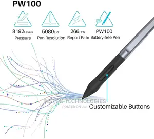 HUION HS64 Graphics Drawing Tablet With Battery-Free Stylus