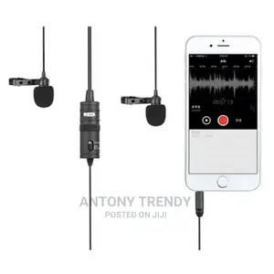 Lavalier Microphone Boya by-M1dm Dual-Head Lapel Clip-on Mic