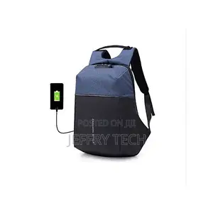 Antitheft Bags With Password Lock and Charging Port-Blue