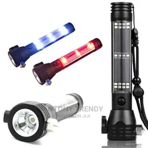 9 In 1 T6 LED Solar Power Flashlight 18650 Battery Torch