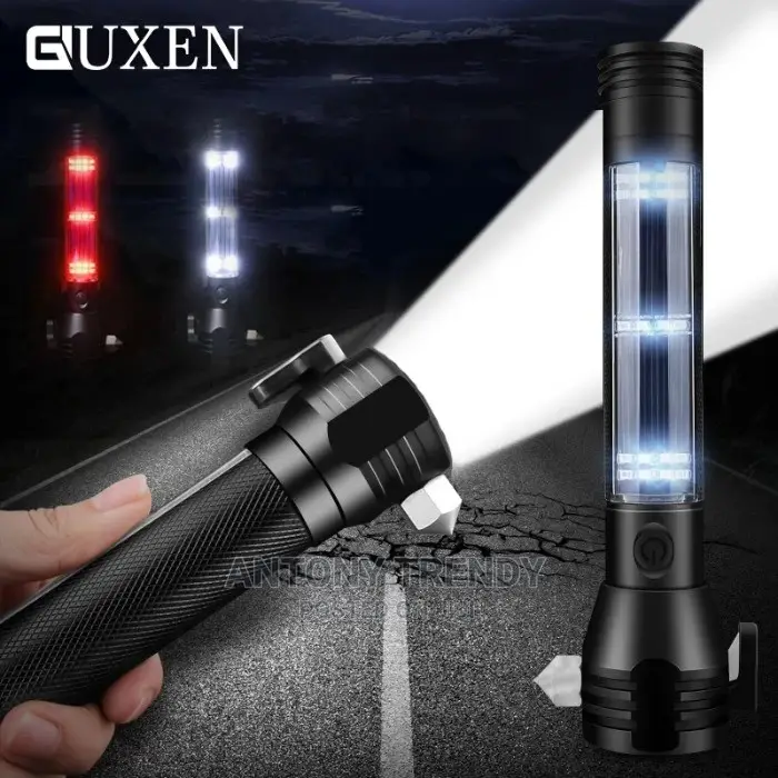 9-in-1 Multi-functional Flashlight With Solar Panel Charging