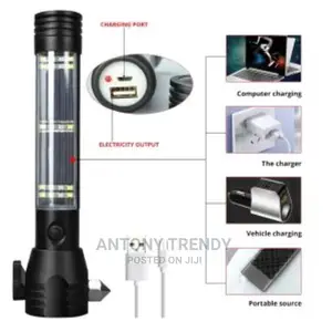 Solar Power LED Flashlight 9 in 1 Multifunctional