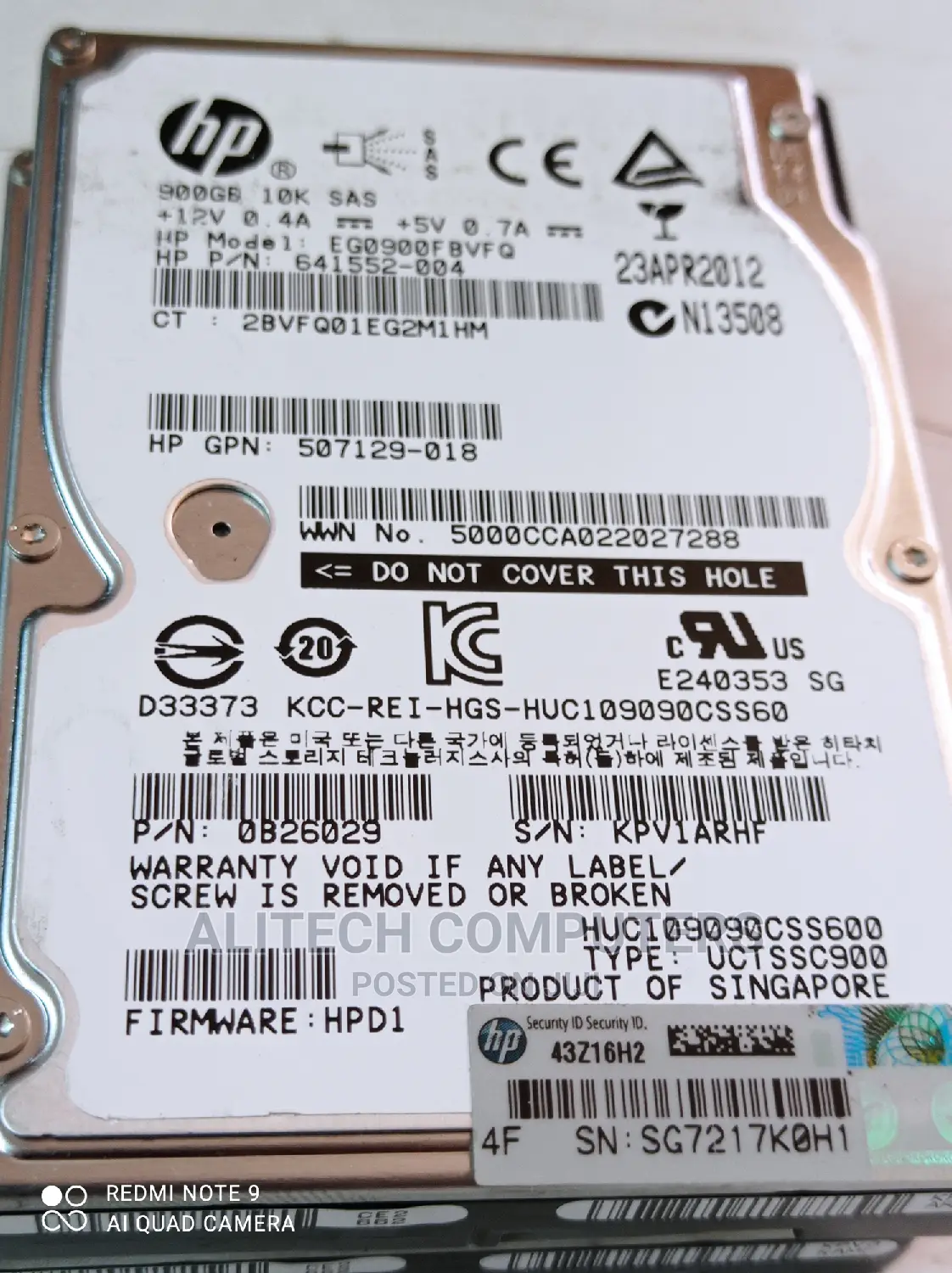Servers Hpe 900gb Sas 2.5 Internal Harddsik