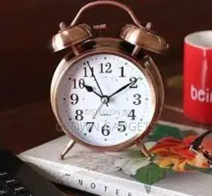 Quartz Analog Twin Bell Alarm Clock (Silver)