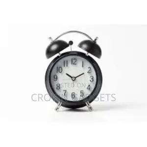 Vintage Twin Bell Copper Table Alarm Clock With Night Led