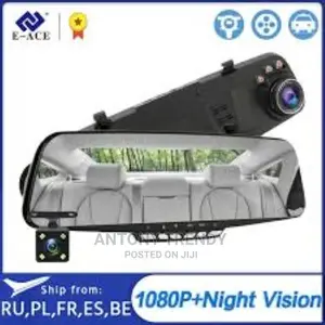 Rearview Mirror FHD 1080P Dash DVR Cam Backup Camera Night V
