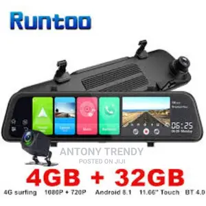 10'' Dual Lens HD 1080P Dash Cam Car DVR Rear View Mirror Ba