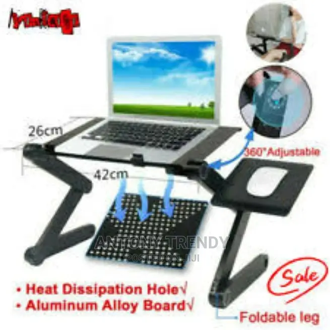 Adjustable Foldable Laptop Stand Desk Table With Mouse Pad F