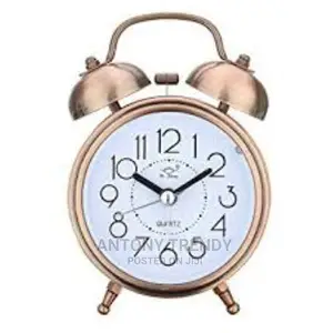 Round Clock Dual Bell Loud Alarm Clock Bedside Night Light H