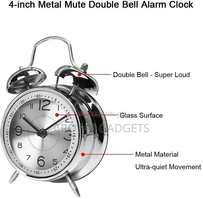 Metal Vintage Alarm Clock for Bedroom