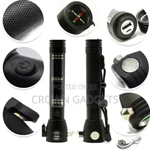 Solar Powered Tactical Car Flashlight Rechargeable