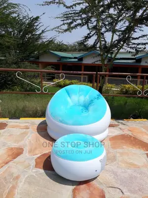 Inflatable Air Sofa With Footrest Cushion Lounge Chair