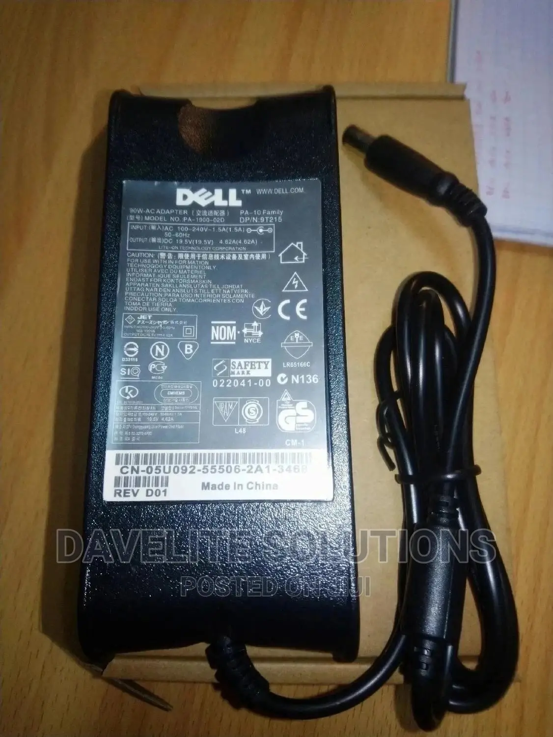 Dell Laptop Charger. Pa 1900 02D. 19.5V 4.62A 90W