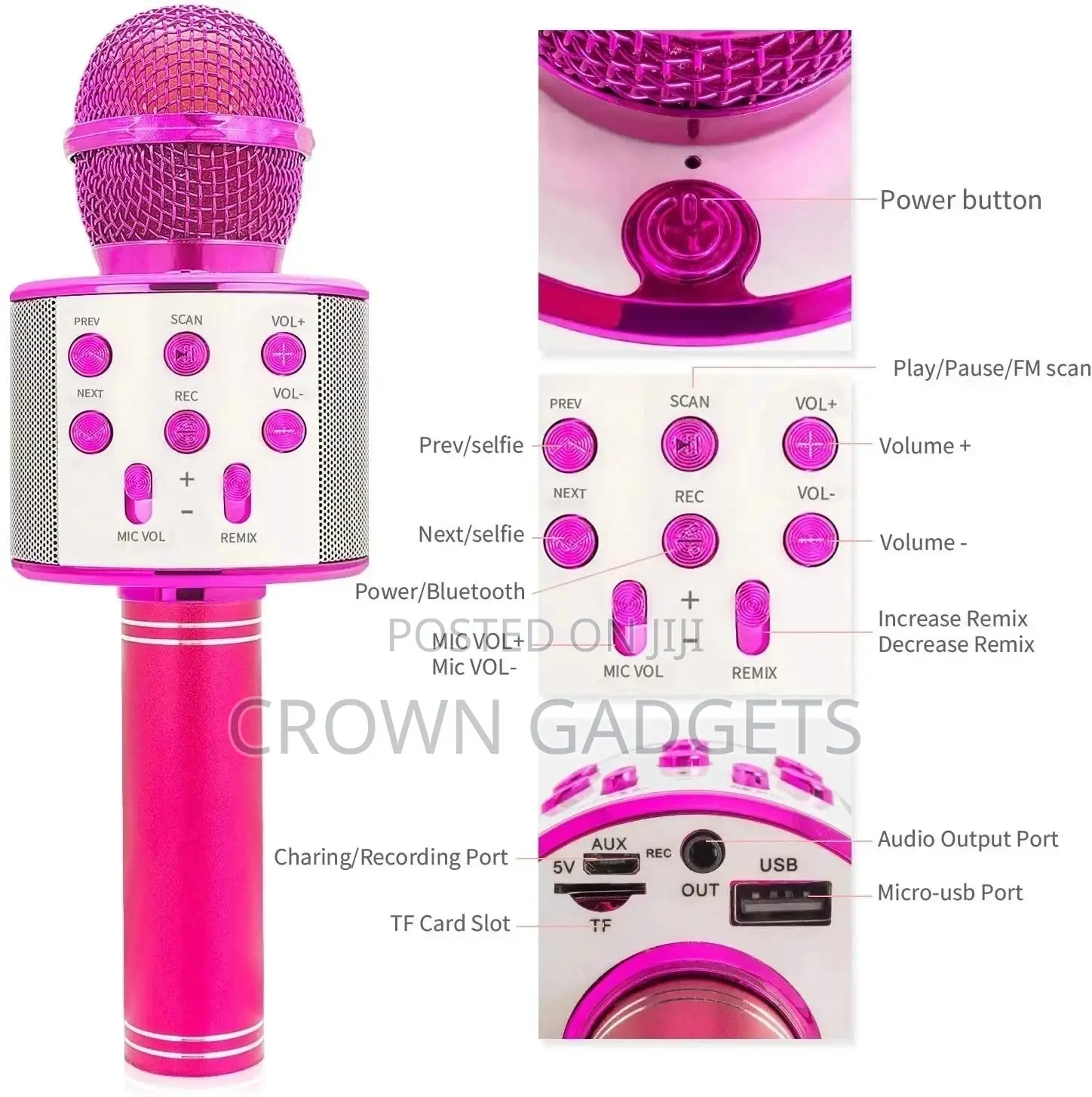 WS 858 Karaoke Microphone Hand Held Bluetooth Speaker