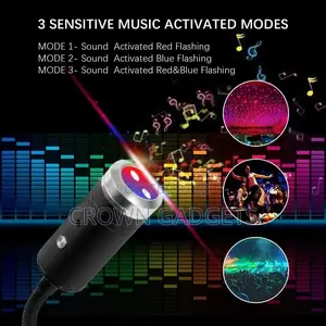 Universal Car and Hom Ceiling Interior USB Ambient Light