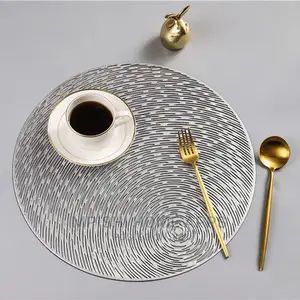 6pcs Gold Silver Round Table Placemats