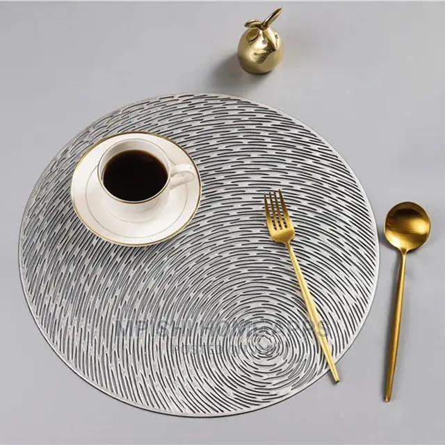 6pcs Gold Silver Round Table Placemats