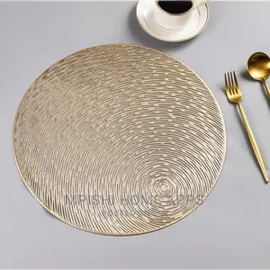 6pcs Gold Silver Round Table Placemats