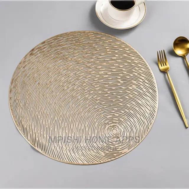 6pcs Gold Silver Round Table Placemats