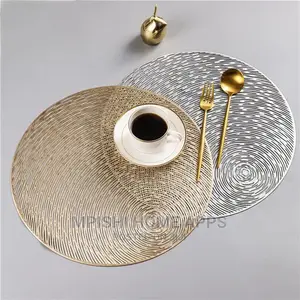 6pcs Gold Silver Round Table Placemats