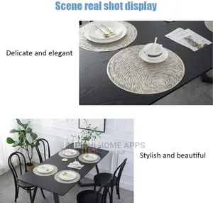 6pcs Gold Silver Round Table Placemats