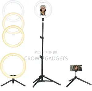 10 Inch Ring Light With Black Stand Tripod
