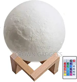 16 Colors 3D Printing Moon Lamp With Remote Control