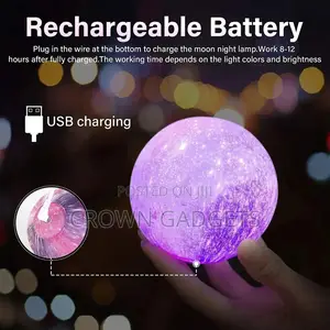 Moon Lamp 3D Print Night Light 16 Colors Remote Portable