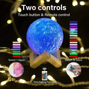 Touch Control and USB Rechargeable, Moon Light Lamp
